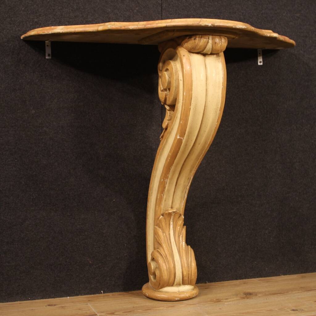 Italian lacquered and painted console table