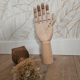 Large articulated wooden hand