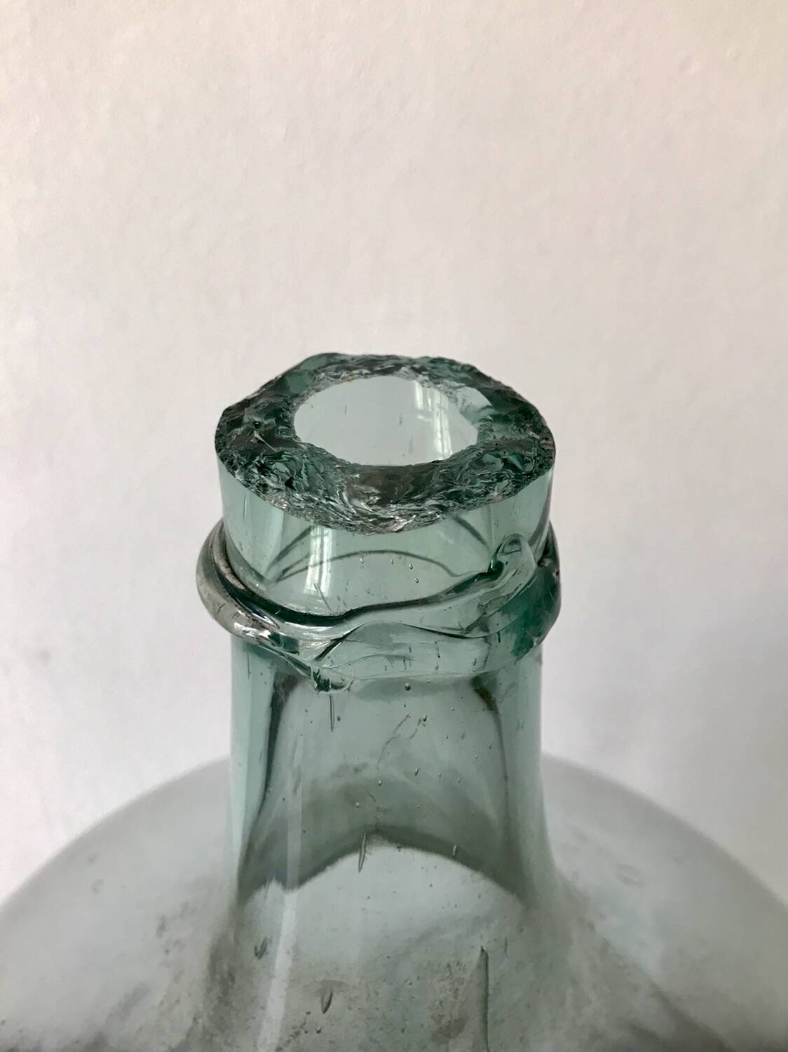 Old demijohn 25L, transparent glass carboy