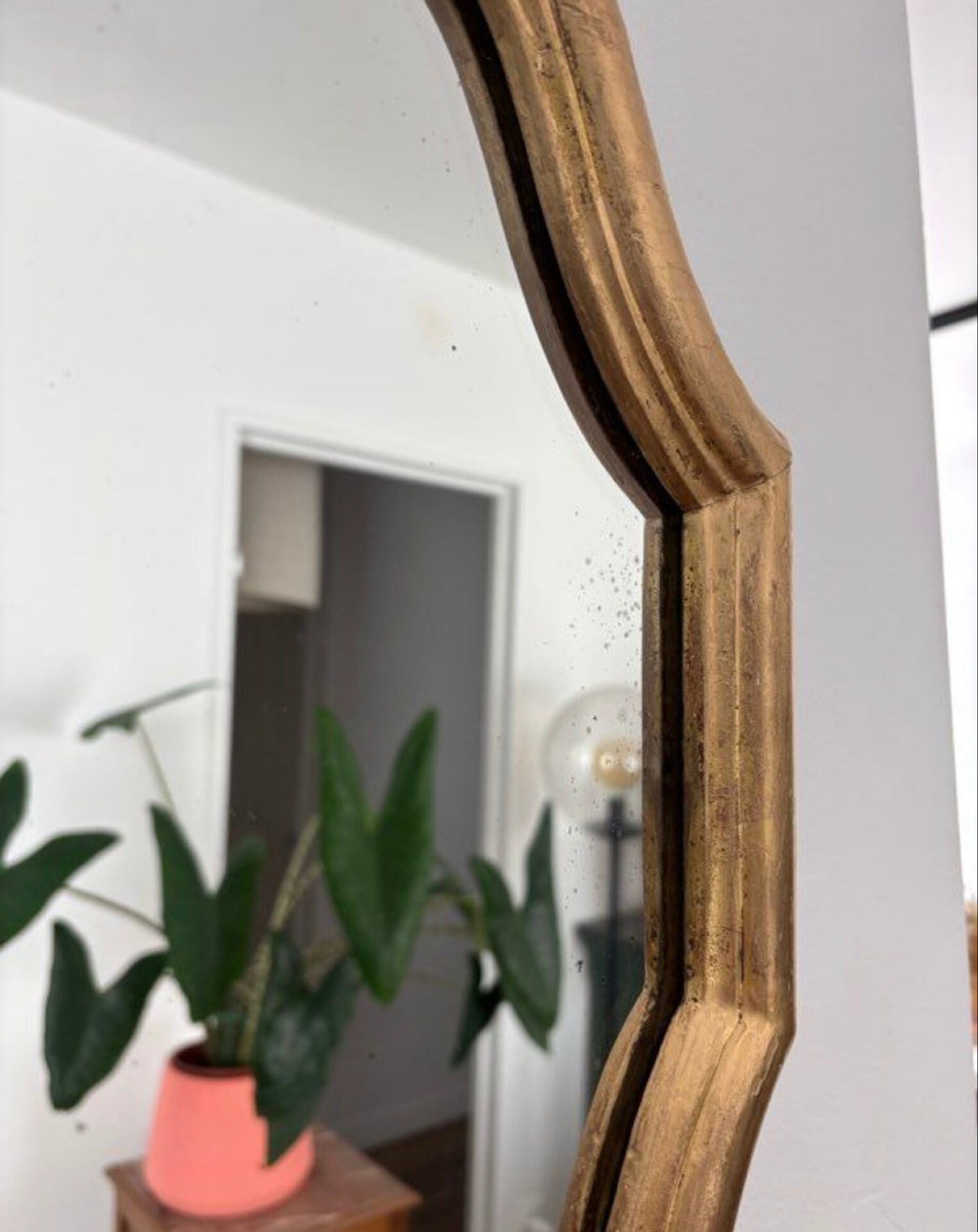 Golden baroque mirror in Louis XV style