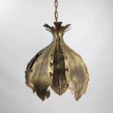 Svend Aage Holm Sørensen hanging lamp copper leaves brutalist
