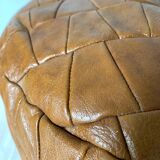 Patchwork leather pouf 70s