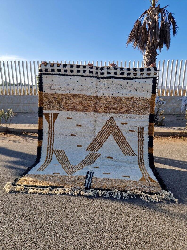 Tapis berbère tissé main a ouad zem en laine pure taille 1,5/2,5 m