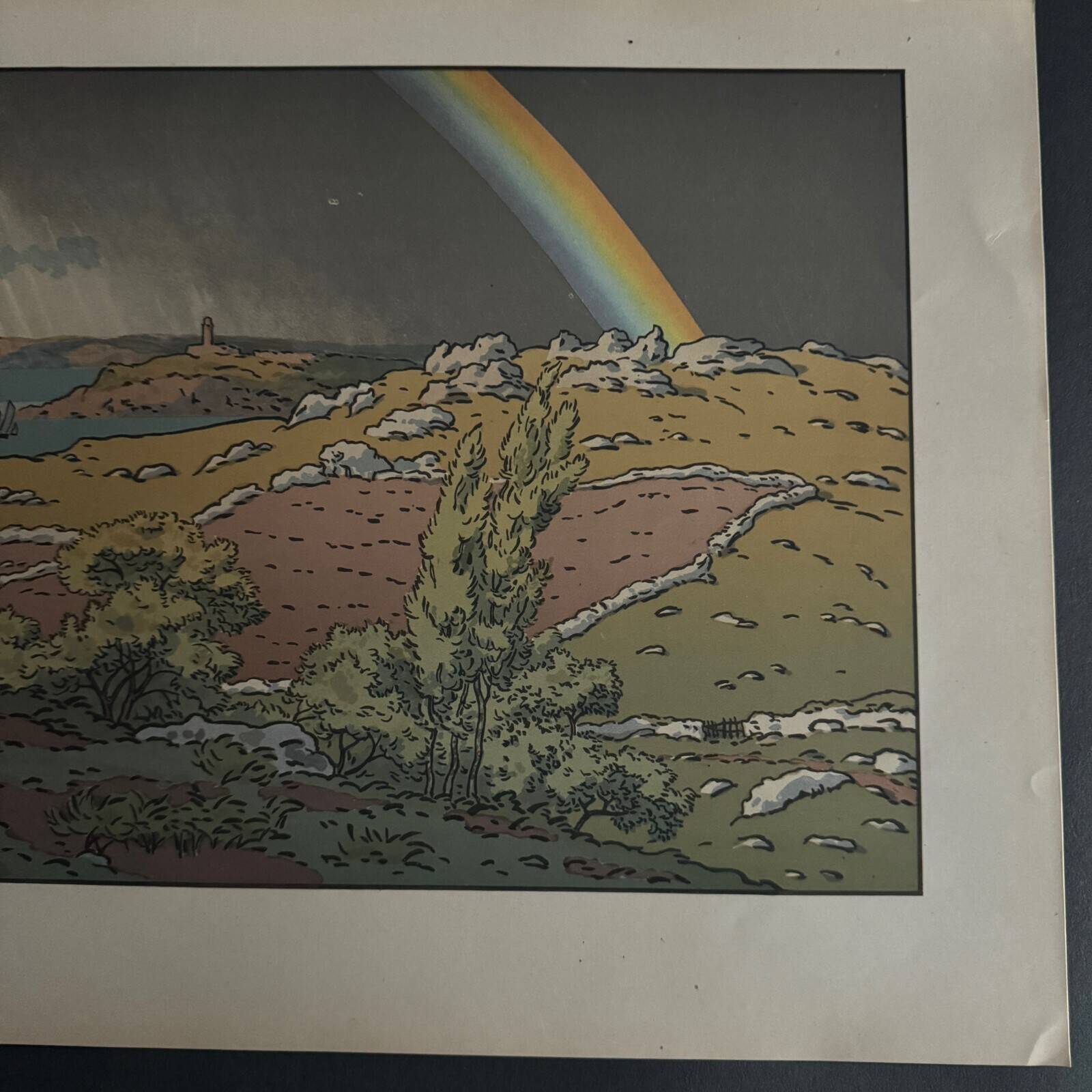 Lithograph by Henri Rivière, The Magic of the Hours - The Rainbow