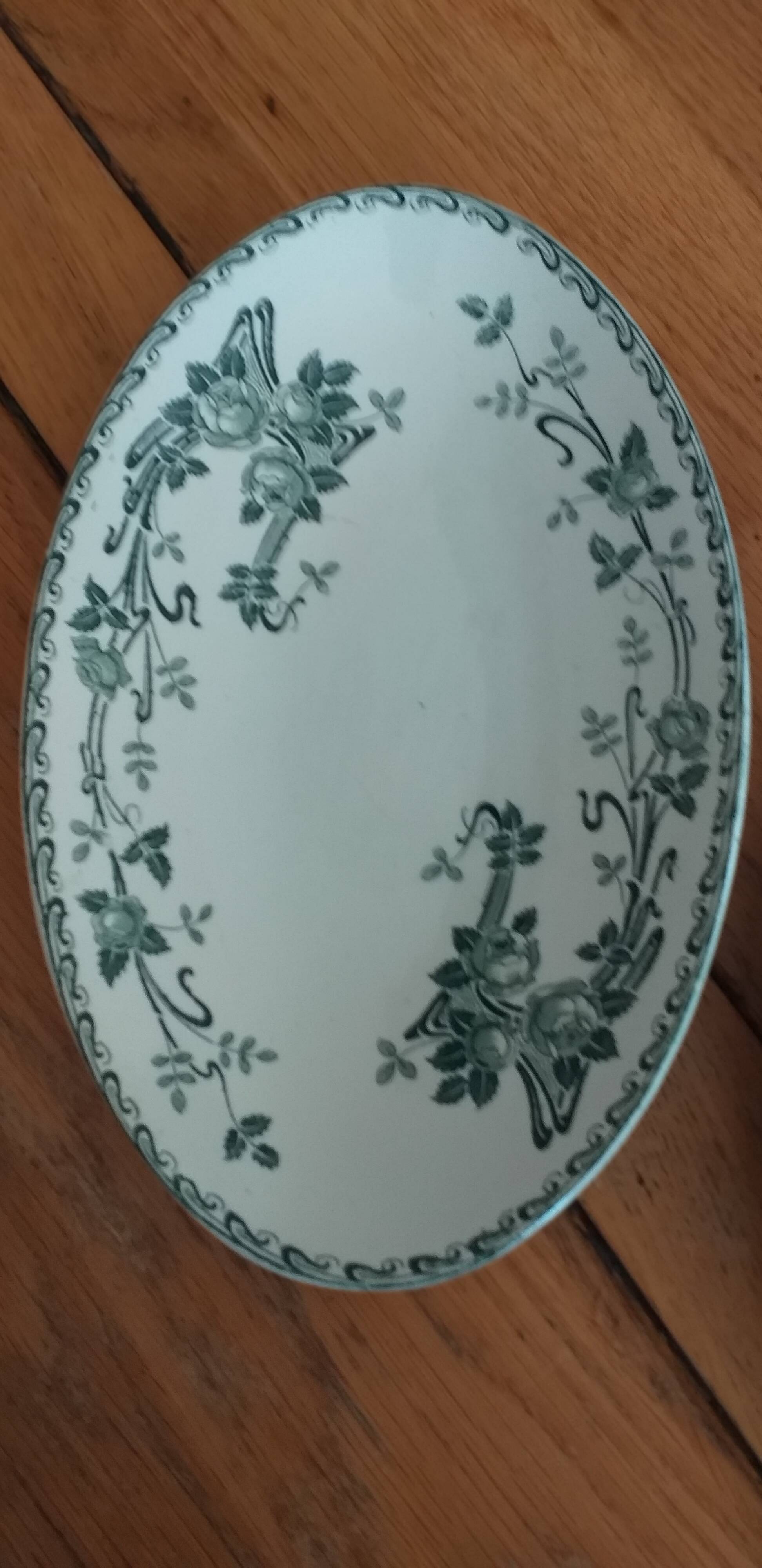 Set of 5 pieces in Belgian porcelain Boch Frères Kéramis model Rosa