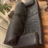 Black leather sofa