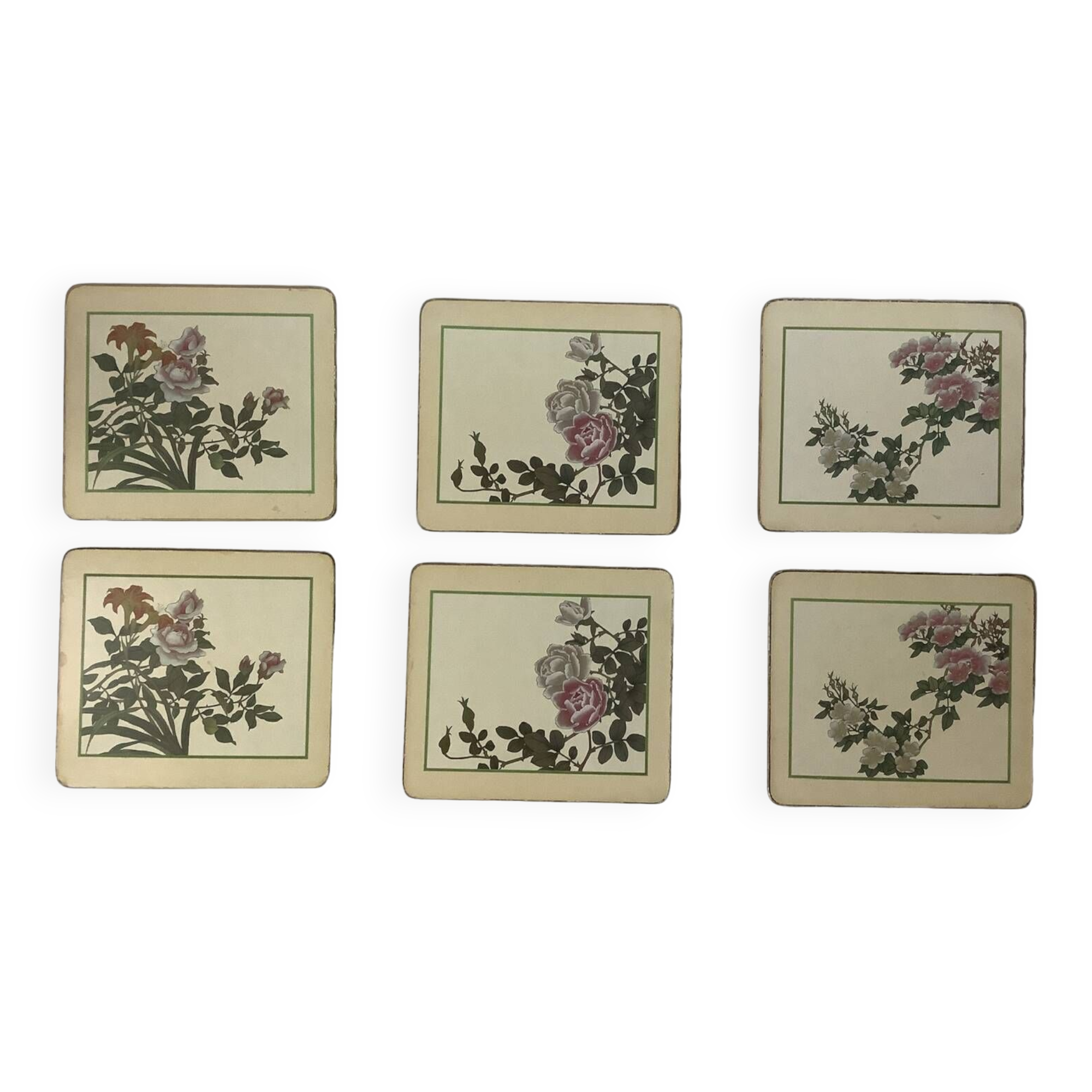 6 floral placemats