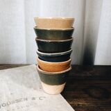 Set of 6 glazed stoneware planters