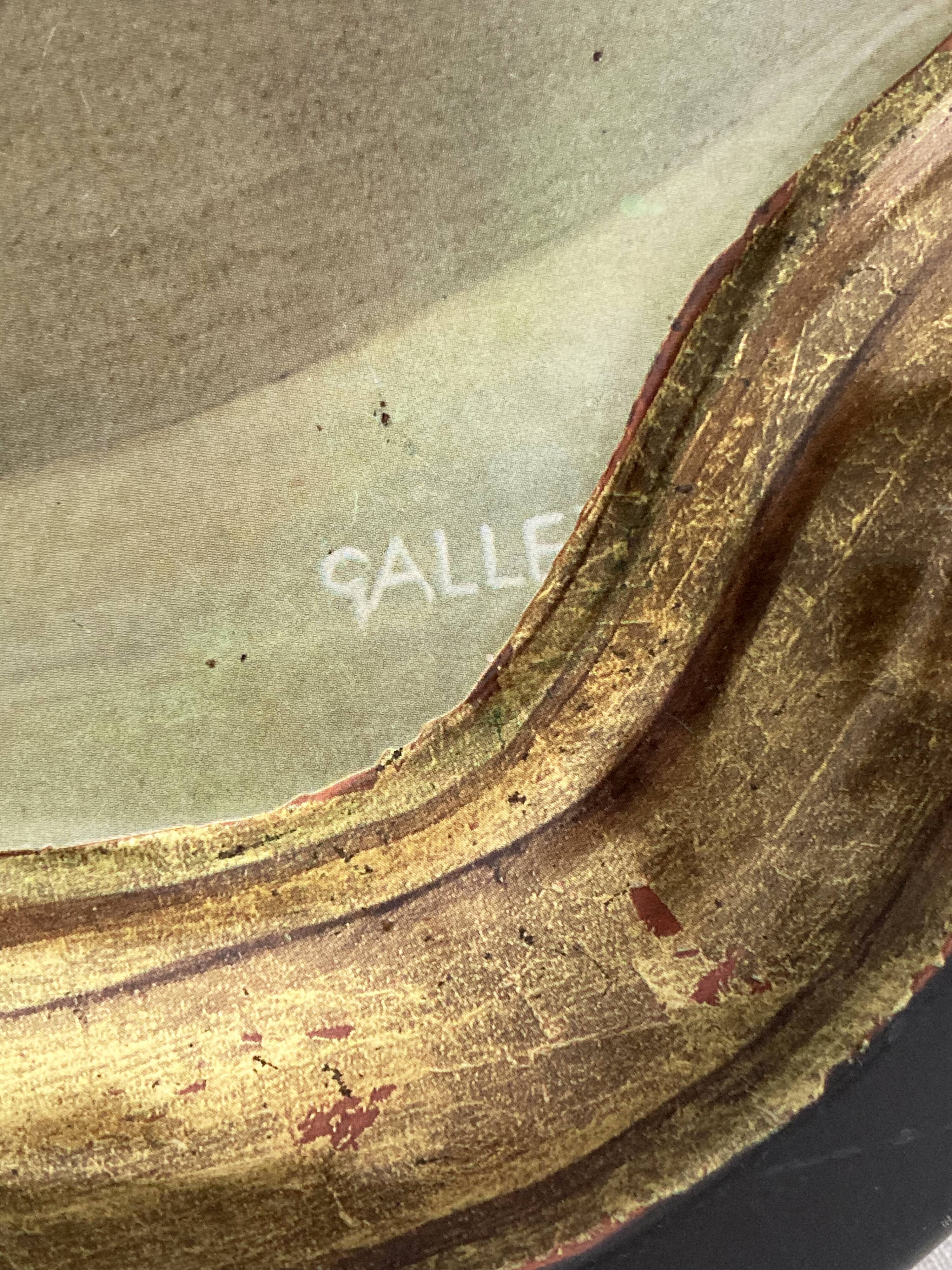 Large metal tray with cabbage pattern