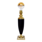 Pied de lampe de table Le Dauphin cuir et laiton