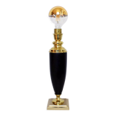 Pied de lampe de table Le Dauphin cuir et laiton