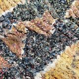 Boucherouite Moroccan Berber rug - hand-woven with recycled fabric scraps - 90x205 cm