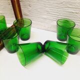 Set 6 green Vereco glasses