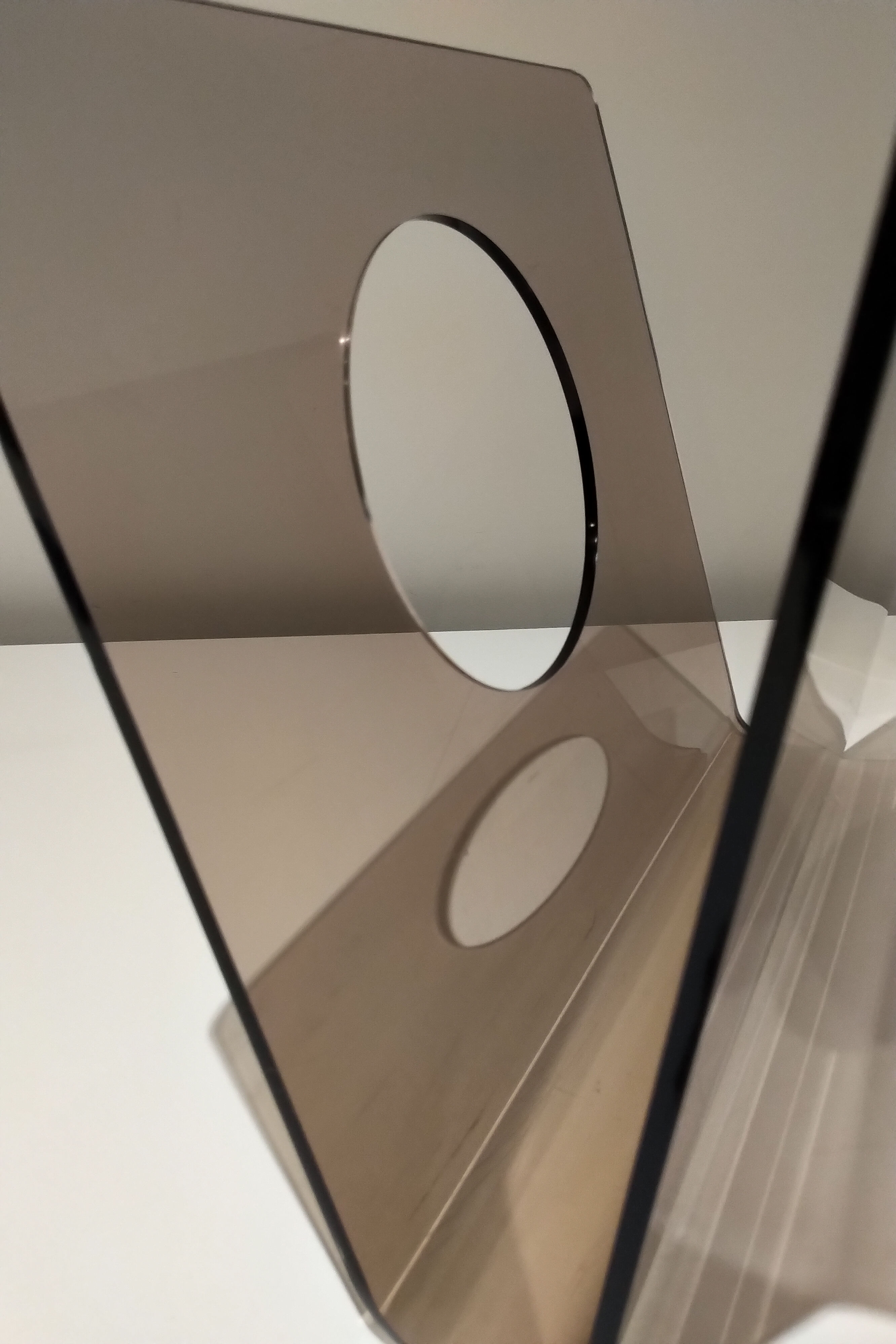 Michel Dumas plexiglass design magazine holders, 1970s