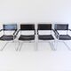 Set de 4 fauteuils Thonet S34 cuir cantilever par Mart Stam
