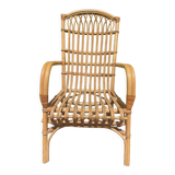 Series of 4 rattan armchairs from the 70s from the Netherlands
