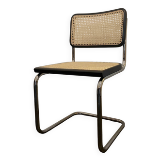 Chaise vintage Cesca B32 par Marcel Breuer - noire - Made in Italy
