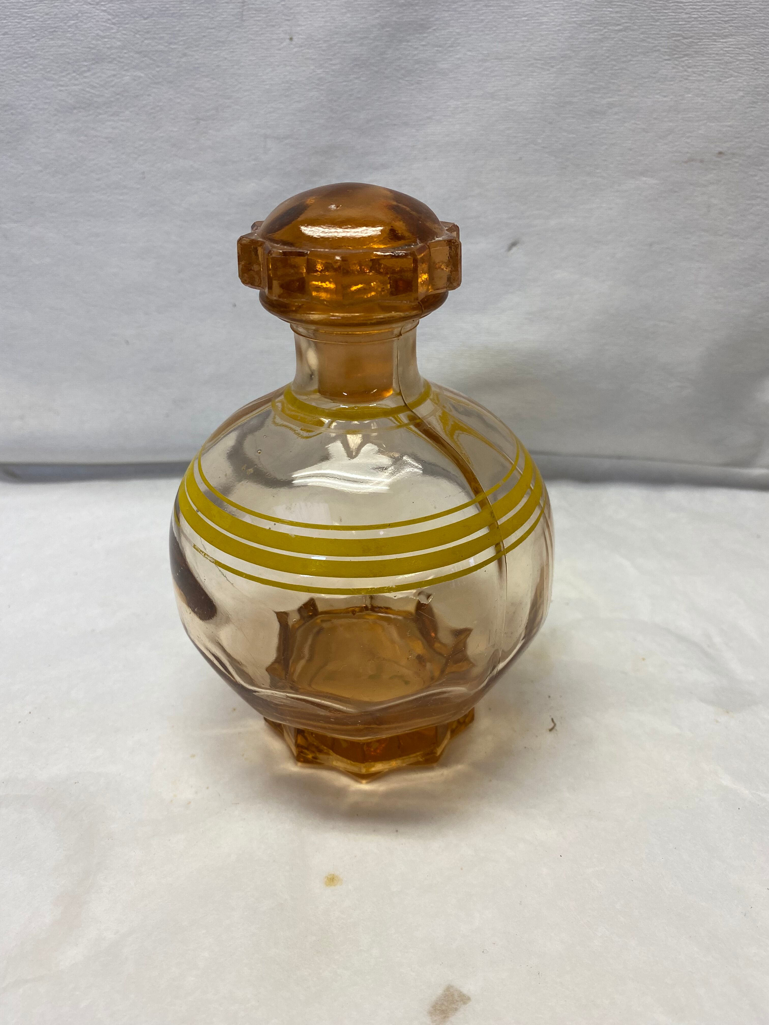 Antique pink glass decanter