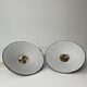 Pair of old vintage blue enamelled wall lamps