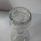 Bubble glass carafe bottle signed Biot in lime green colour.