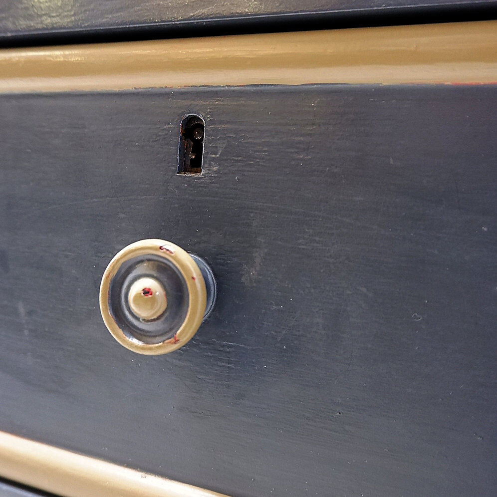 Double-bodied sideboard in grey lacquered wood - one pair available (A)