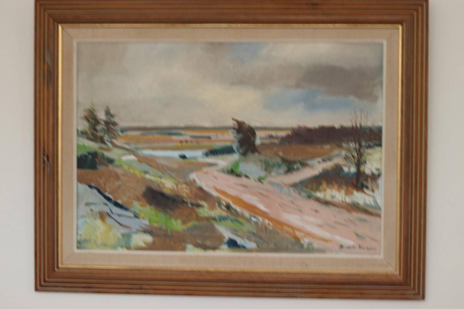 Huile sur toile suédoise – “Paysage” par Budde Nielsen – Signée et encadrée