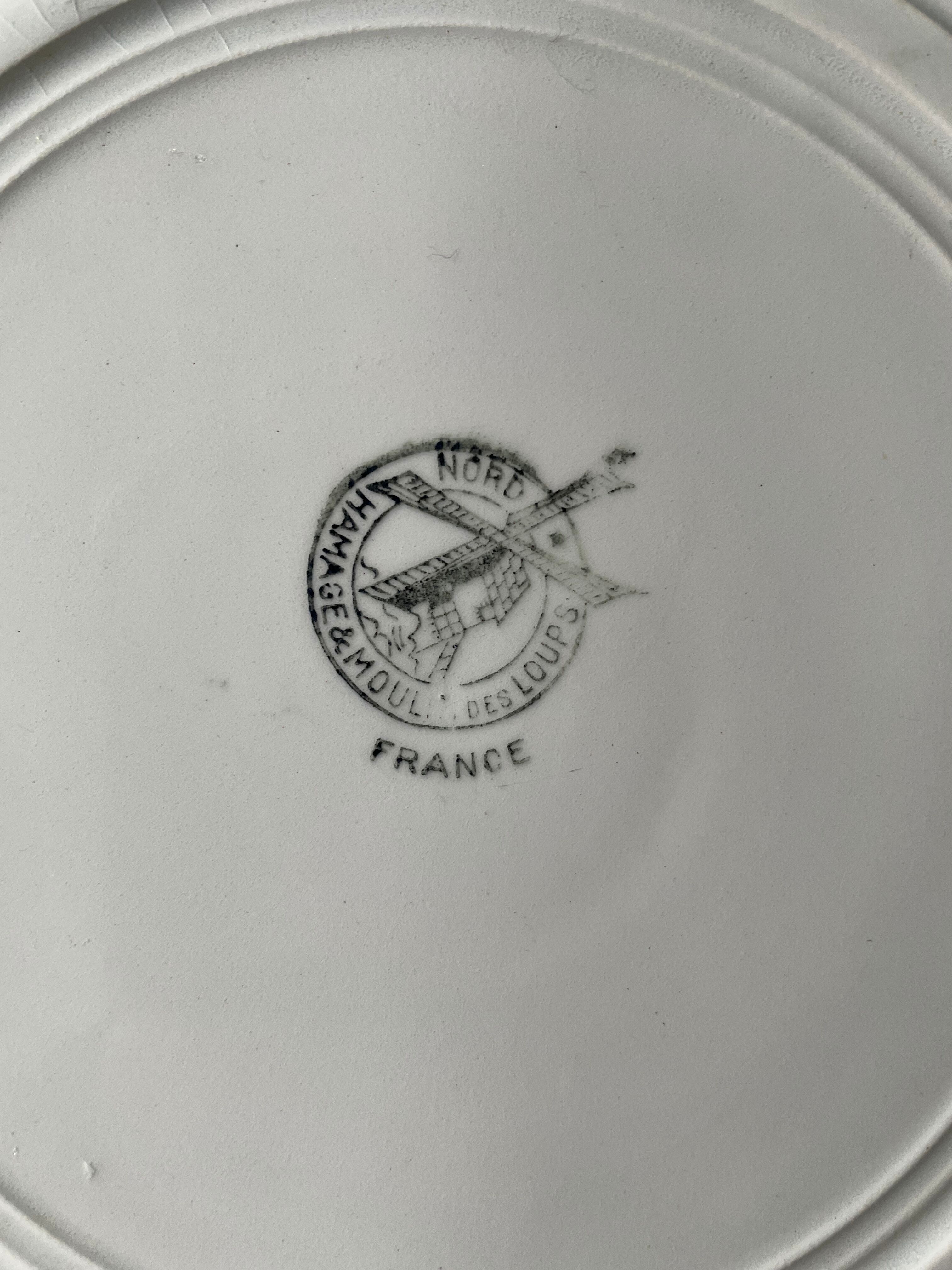 Set of 6 flat plates Terre de Fer Moulin des Loups & Hamage