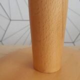 Solid beech table lamp with brown lampshade