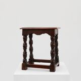 19th Century oak rectangular joint stool or table with turned legs, France