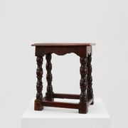 19th Century oak rectangular joint stool or table with turned legs, France