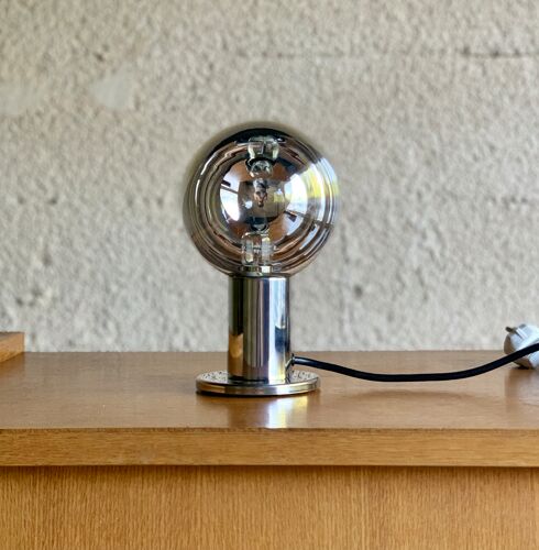 Lampe de table chromée vintage Eye ball space age de Motoko Ishii