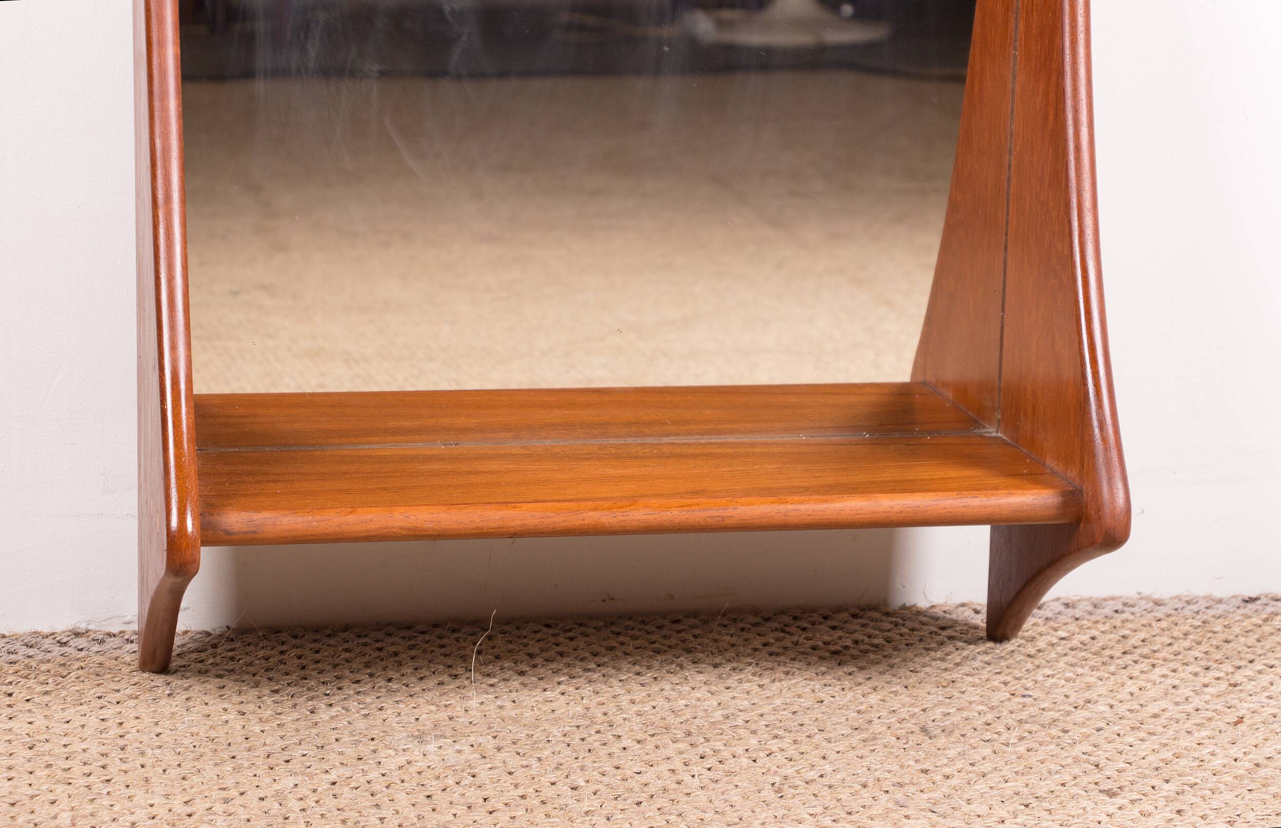 Large Danish Teak wall mirror by Pedersen and Hansen 1960.