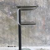 Fifth wheel or sofa end - smoked glasses and marble foot - design 1970