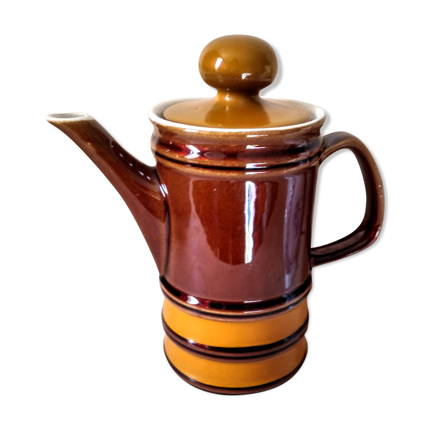 Old coffee maker orange and brown 1970s