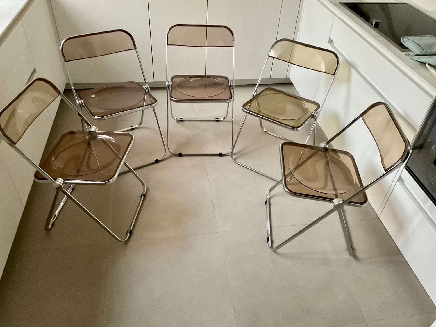 Plia 5 chairs by Giancarlo Peretti for Castelli vintage