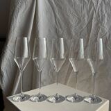 Set of 5 large champagne flutes