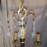 Lustre à pampilles cristal 6 lampes bougies
