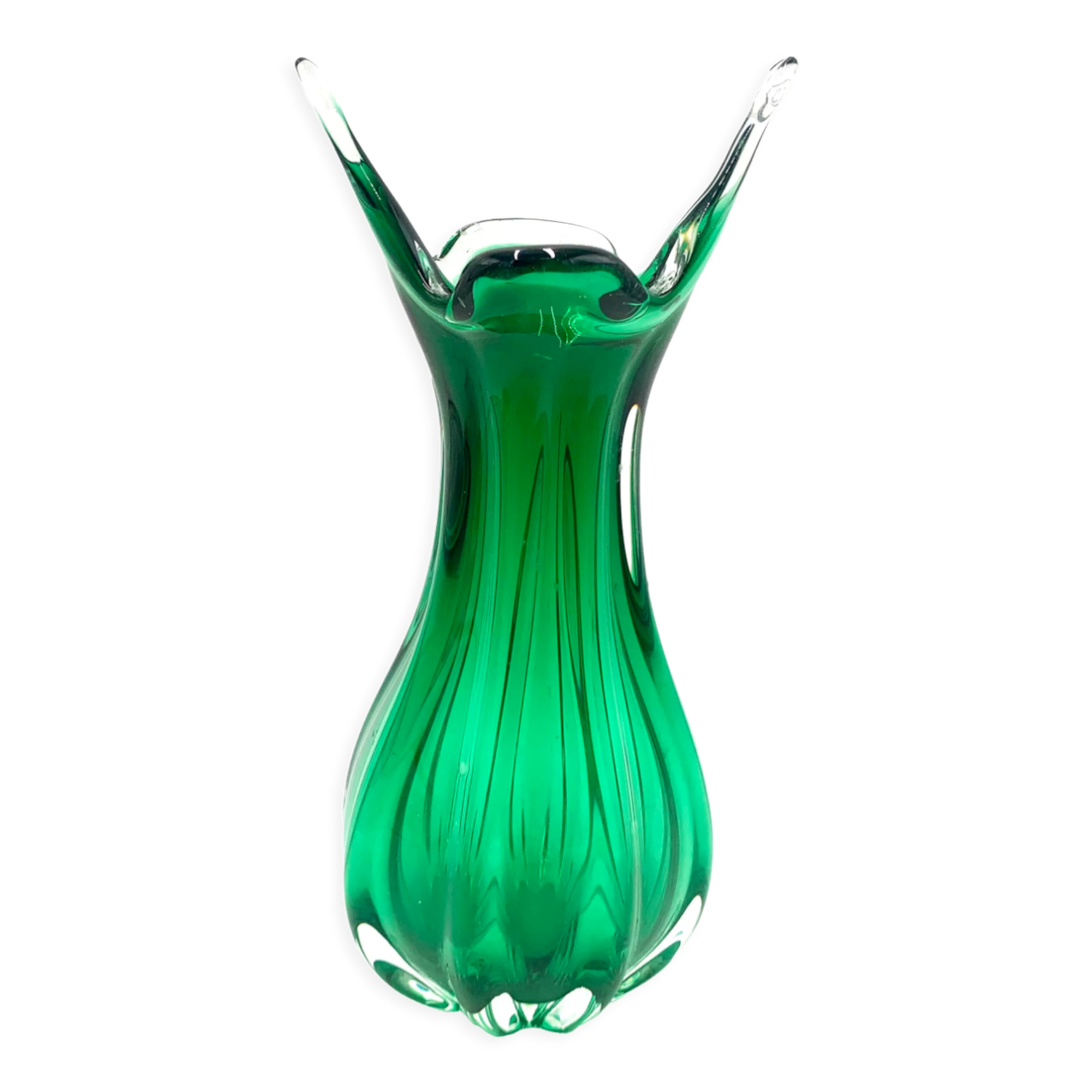 Egermann green vase, Czech Republic, 1970s