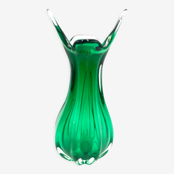 Egermann green vase, Czech Republic, 1970s