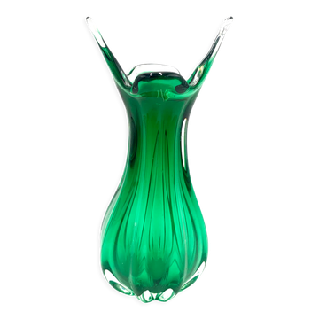 Egermann green vase, Czech Republic, 1970s