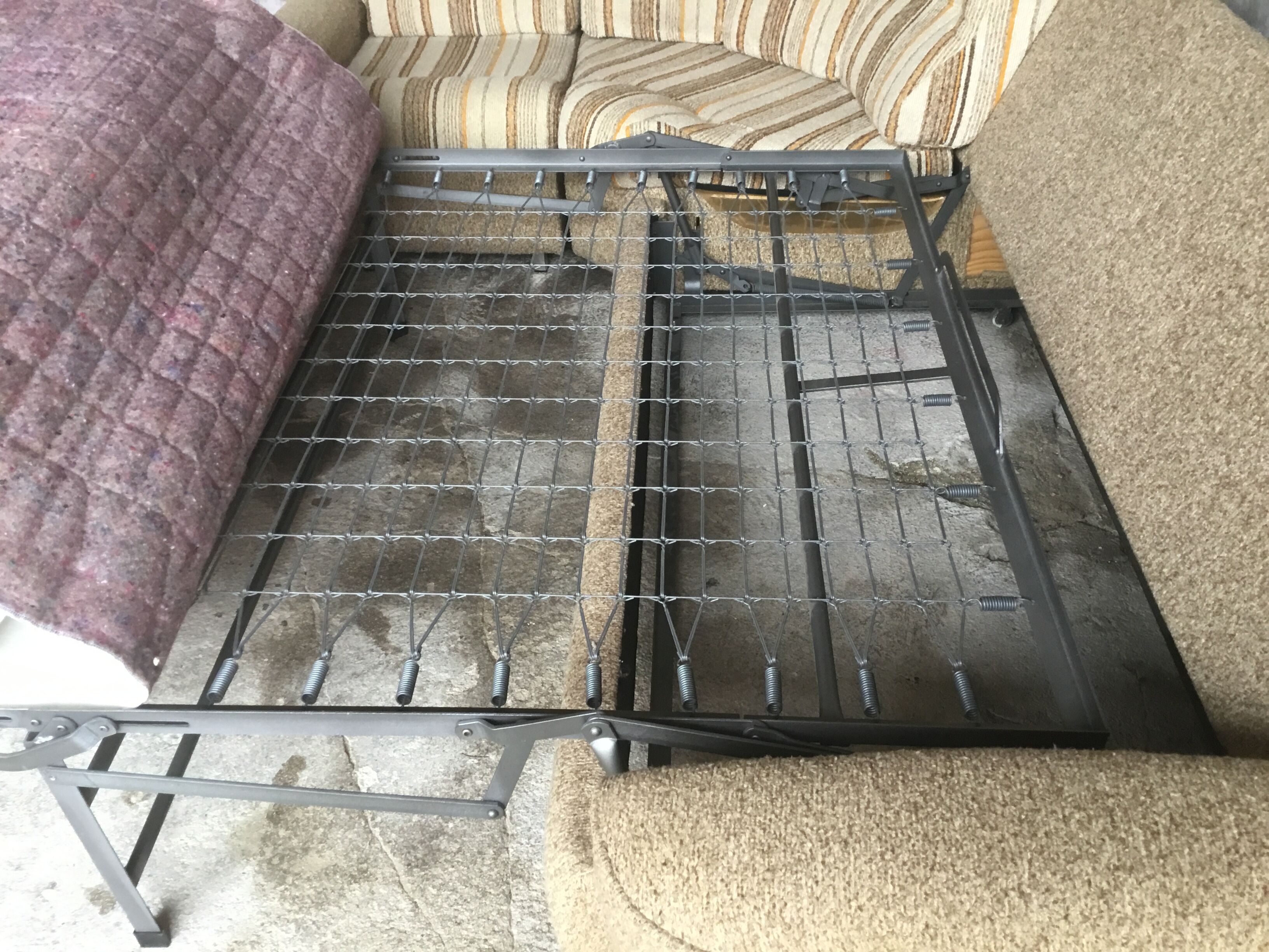 Corner sofa convertible in antique wool brand GMC seats - design 1970