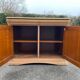 Louis Philippe 2-body sideboard renovated in raw wood with 2 glass doors