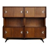 Vintage Mid-Century Danish Modern Teak Sideboard with Hand-Painted Pattern