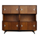 Vintage Mid-Century Danish Modern Teak Sideboard with Hand-Painted Pattern