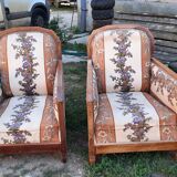 Paire de fauteuils style art déco à restaurer