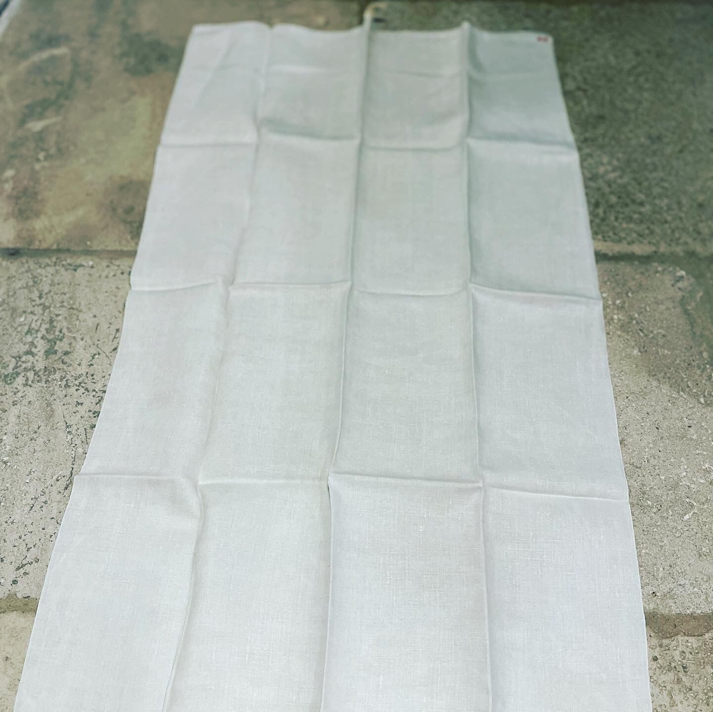 New linen tea towels embroidered AP