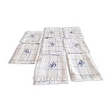 Set of 8 napkins, in white cotton, MONOGRAM DP.