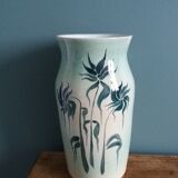 Vase signé Gabet décor peint à la main