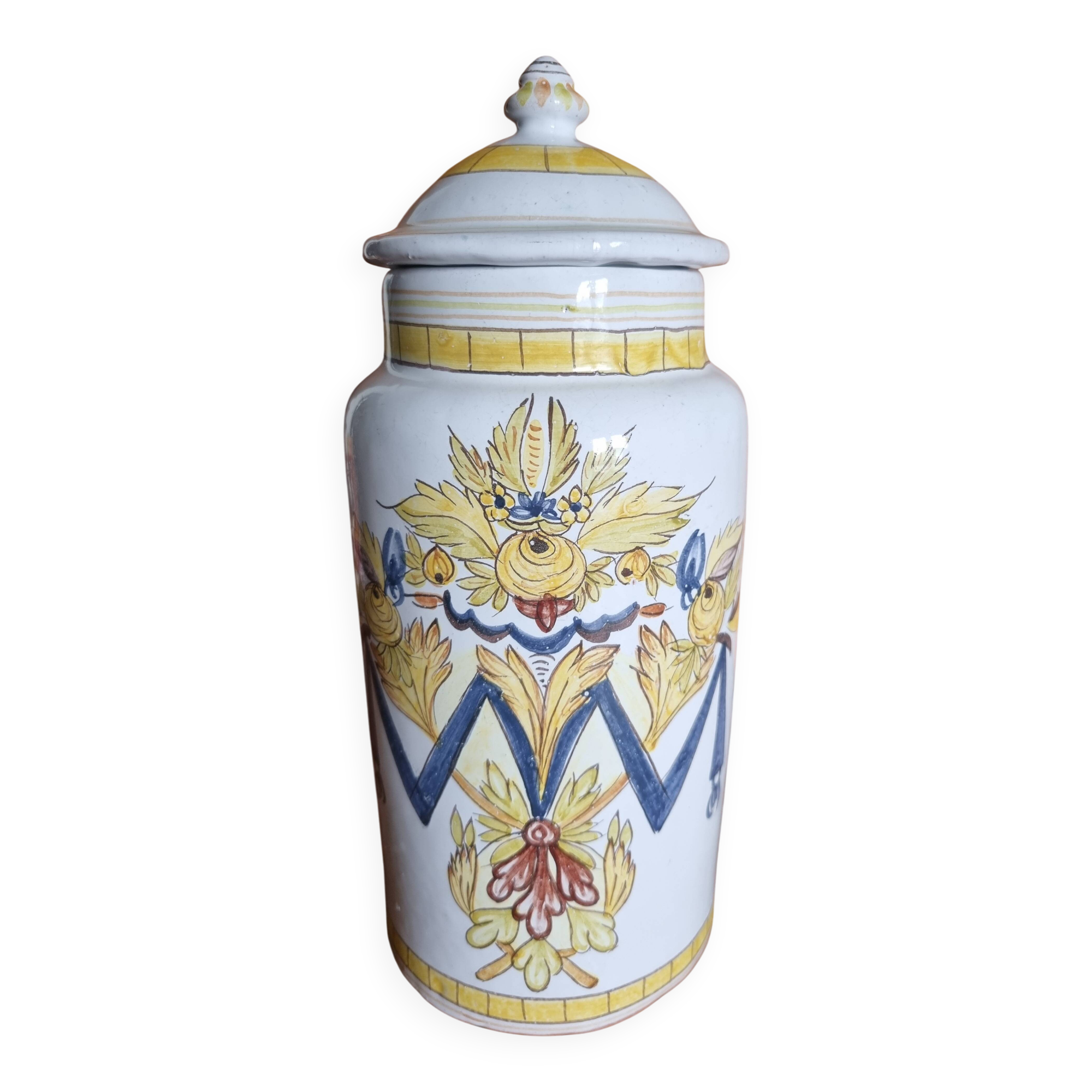 Old pharmacy pot made of earthenware from Portugal.