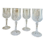 Set of 4 Arques Longchamp crystal glasses